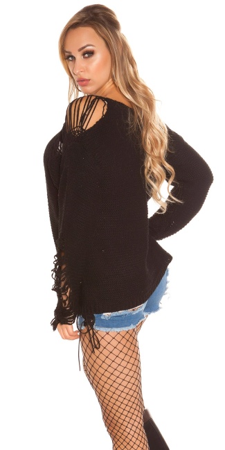 Trendy chunky knit jumper ExTreme Used Black